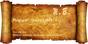 Magyar Bozsidár névjegykártya
